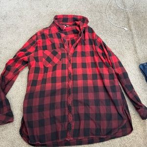 Button up plaid shirt.